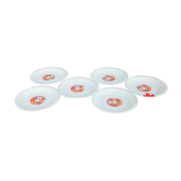Lot de 6 assiettes à dessert motif graphique