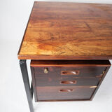 Desk in rosewood and legs in metal, of Danish design from the 1960s