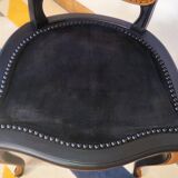 Chaise cannage et velours noir