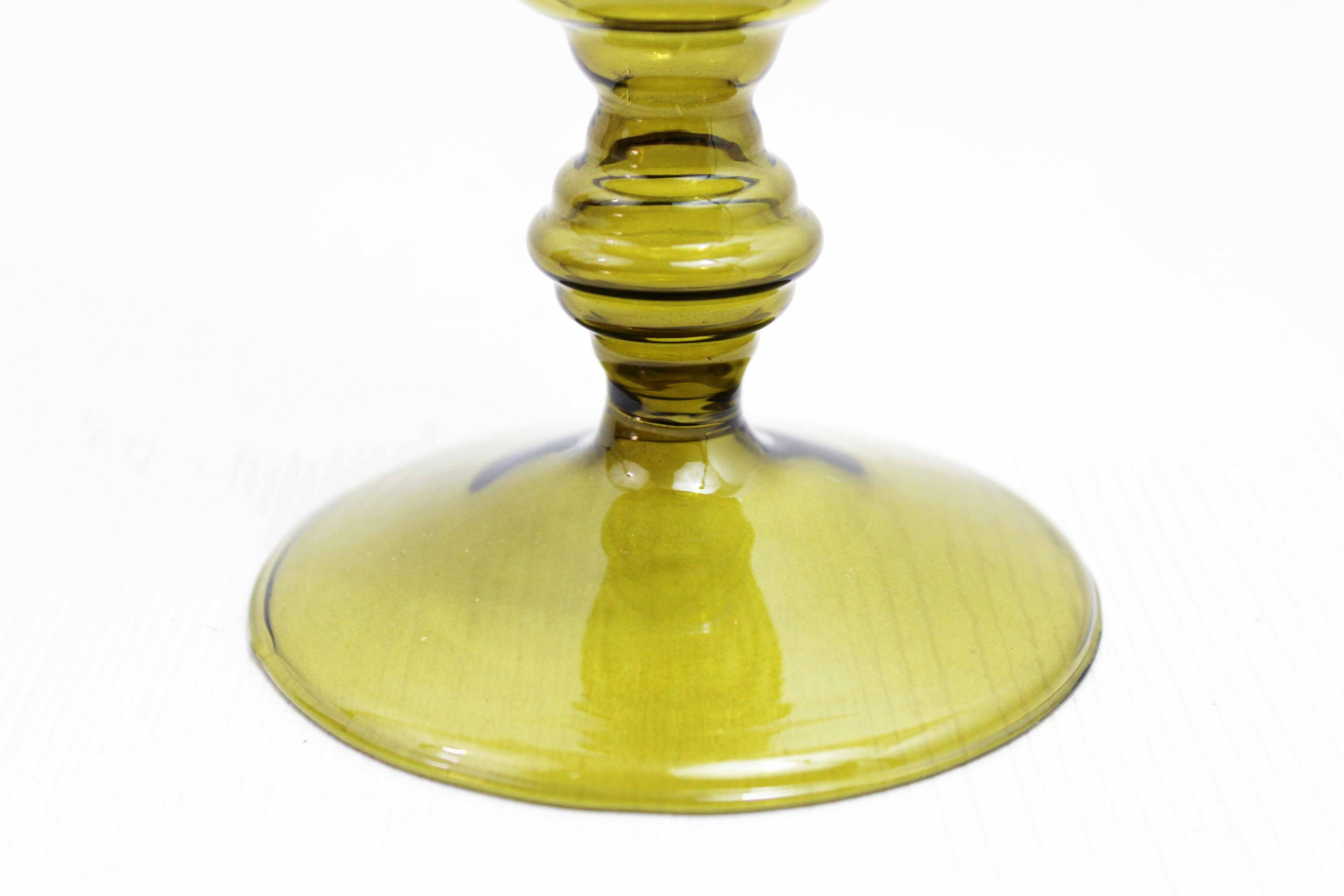 80s Amber Glass Candle Holder