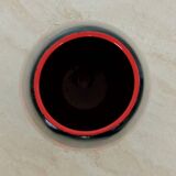 Piriform vase in red and black ceramic by Elchinger, France 1960s