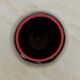 Vase piriforme en céramique rouge et noire par Elchinger, France années 60