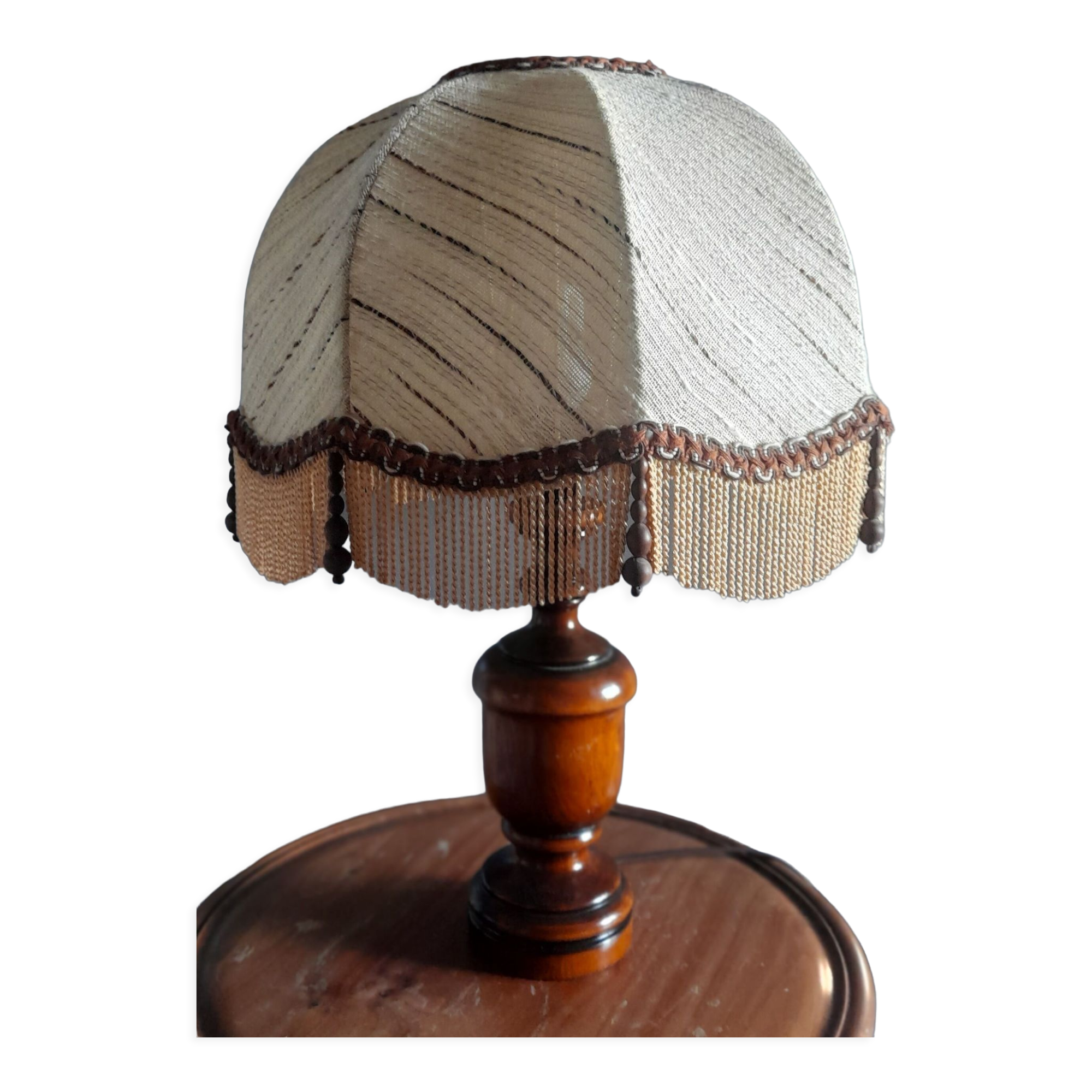 Abat-jour Vintage En Tissu à Fleurs Et Franges Perles - Ø 26 Cm, Pour Lampe De Salon Ou Chambre, Ambiance Cosy - 3