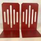Pair of garnet metal bookends