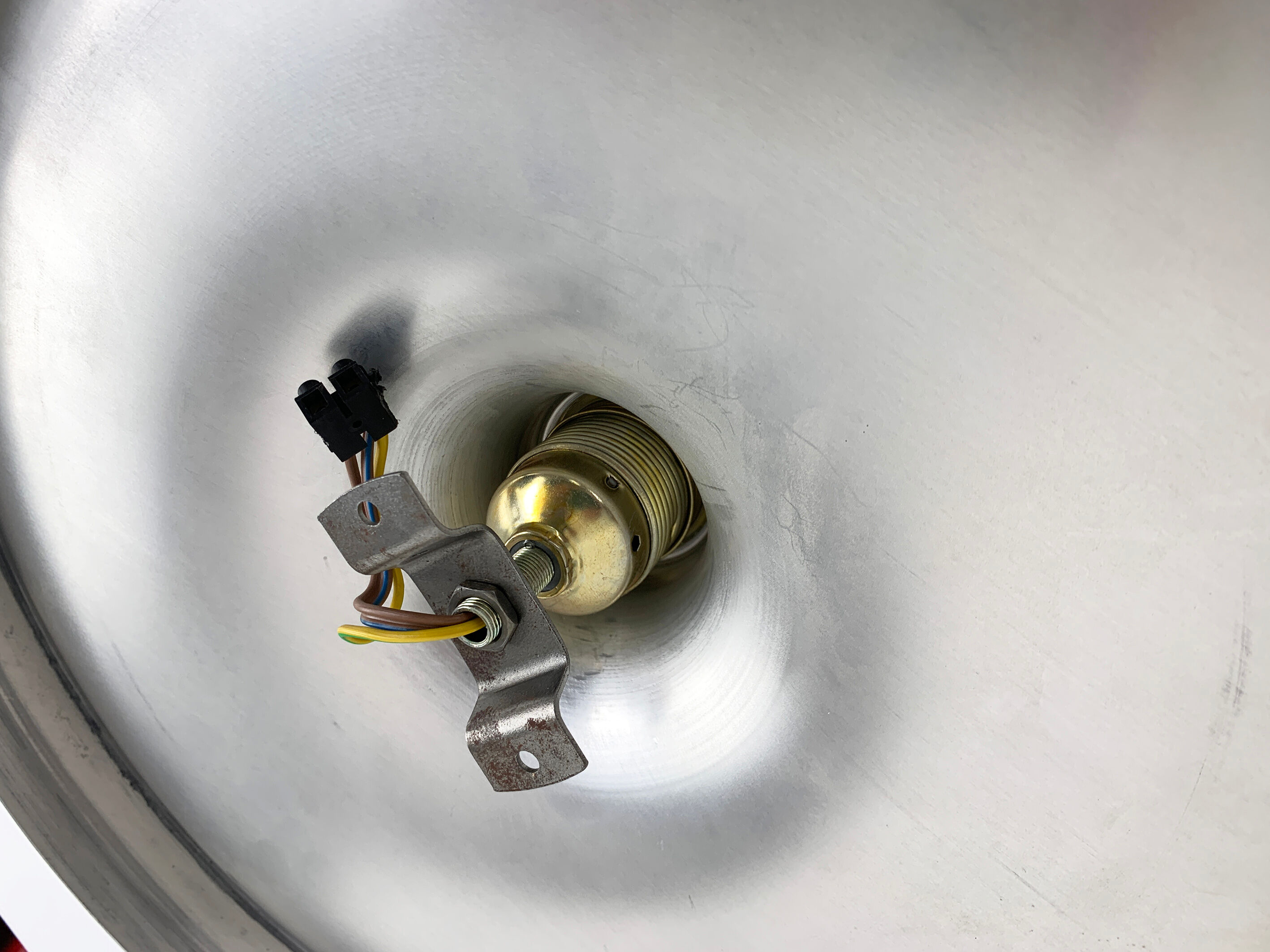 Space Age wall lamp by Honsel Leuchten in gilded aluminium, Flush Light