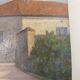 Painting landscape stamp of the artist's studio circa 1940