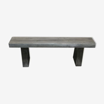 Wood and metal bench