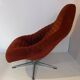 Vintage bucket chair in brick velvet