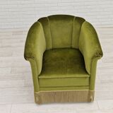 Danish velour armchair original condition beech wood 1960s