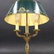 Empire Style Bouillotte Lamp in Gilded Bronze with Three Lights "Lucien Gau"
