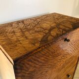 Storage unit art deco style in burled satinwood