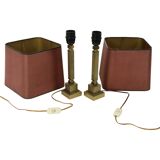 Paire de lampes de table en laiton de style Boulanger des années 50, 45 cm