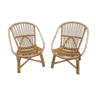 Pair of Audoux & Minnet wicker armchairs