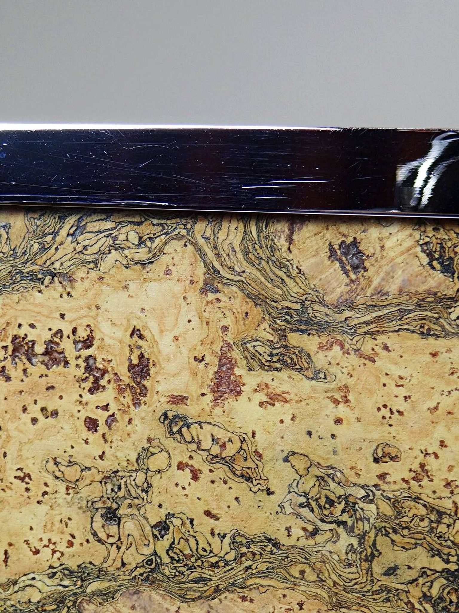 Mid-century chic chrome, cork and glass tray from the 70s