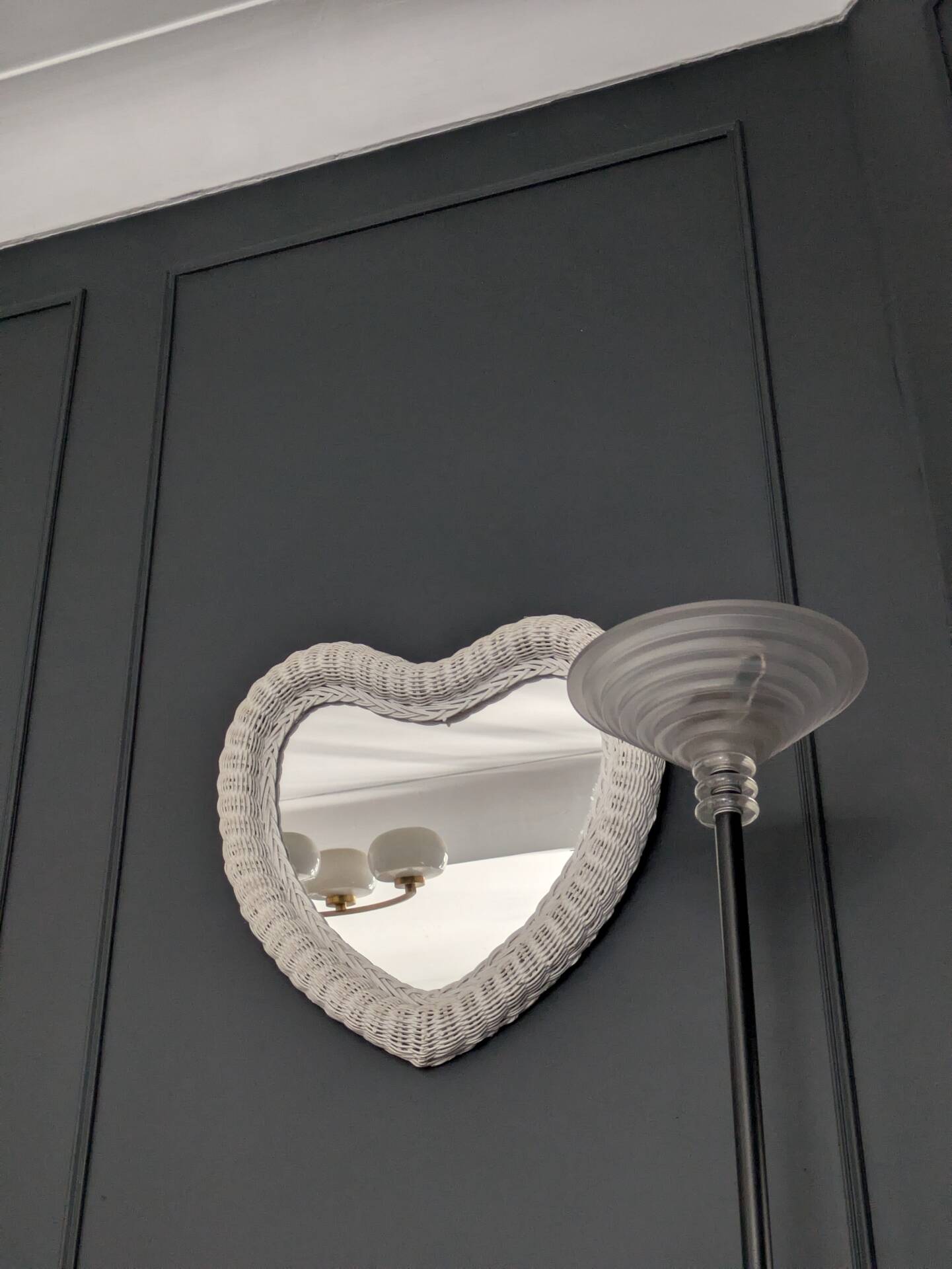 Vintage 80s rattan mirror