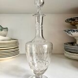 Chiseled and engraved crystal liqueur decanter