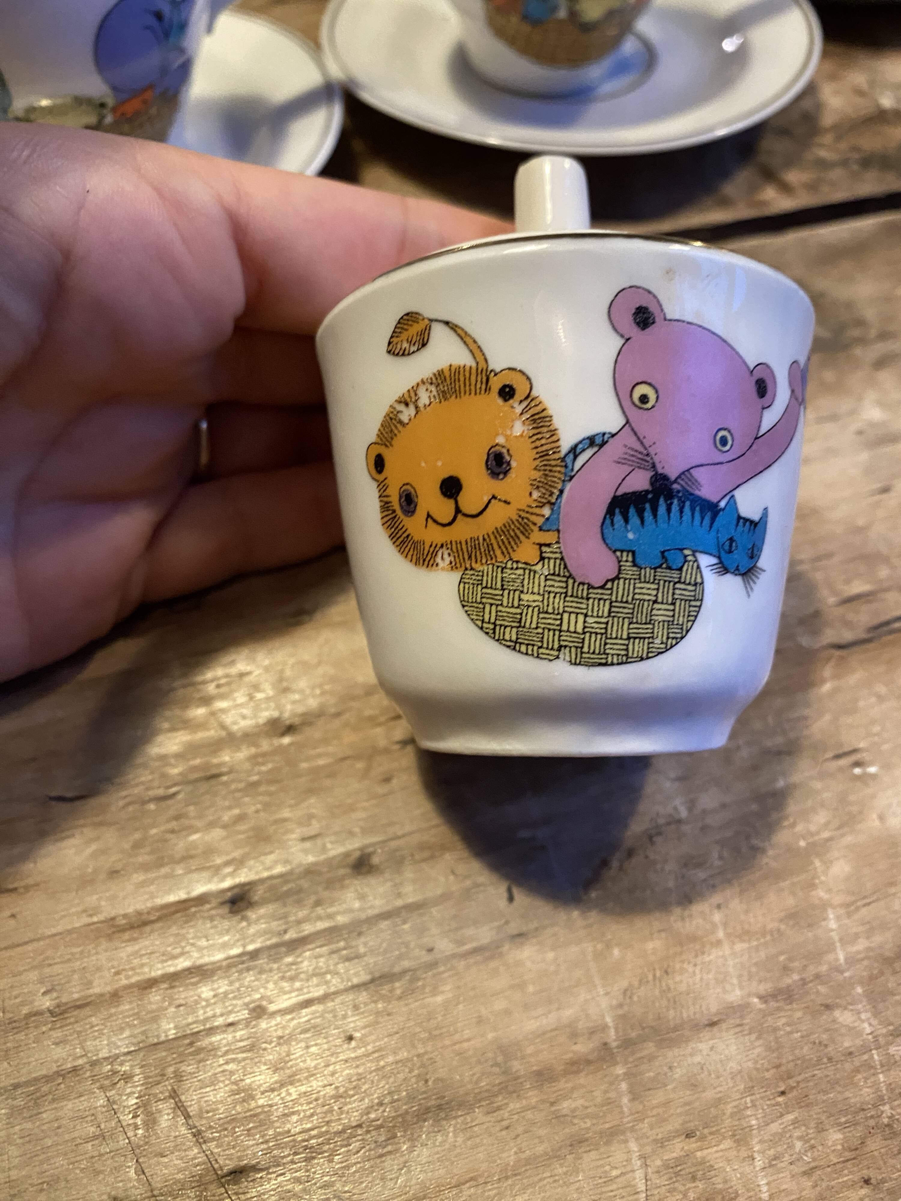 Old vintage porcelain tea set