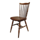 Baumann Tacoma bistro chair, wood and brown faux leather, 1960.