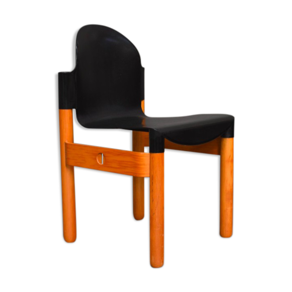 Plastic and birch chair by Gerd Lange for Thonet 70s