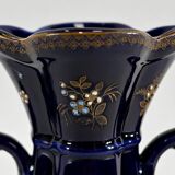 Midnight blue earthenware vase, "fives lille" - early twentieth century