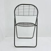 Niels Gammelgaard for Ikea grey wire metal folding chair, 1970s