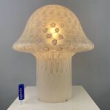 Large XL mushroom table lamp in white glass by Peill and Putzler 1970