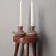 Pair of slow handcrafted stoneware candlesticks, bohemian country decor