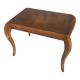 Coffee table wood marquetry tray and curved legs vintage