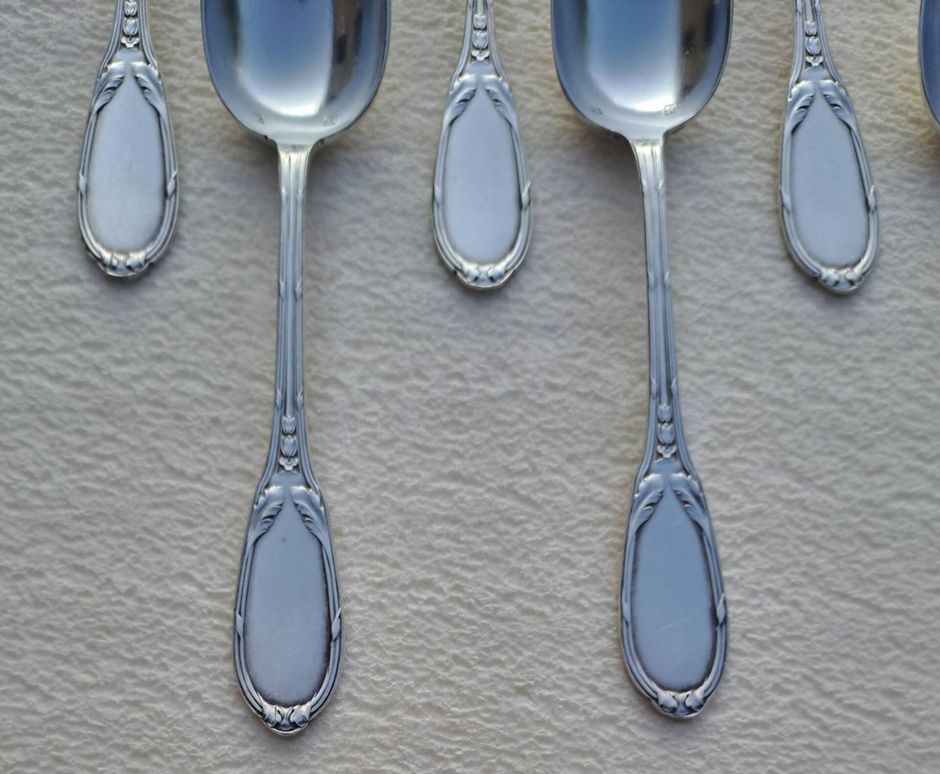 10 small silver-plated metal spoons SF Saglier Frères