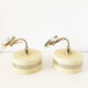 Paire d'appliques globe opaline jaune et doré