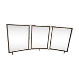 Triptych brass mirror 59x27cm