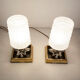 Paire de lampes de chevet 1960 laiton verre etoile
