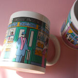 Set of three cups - scenes of urban life