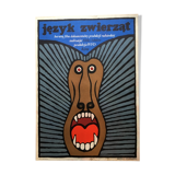 Polish movie poster “Język zwierząt” designed by A. Krajewski, 1969