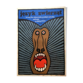 Polish movie poster “Język zwierząt” designed by A. Krajewski, 1969
