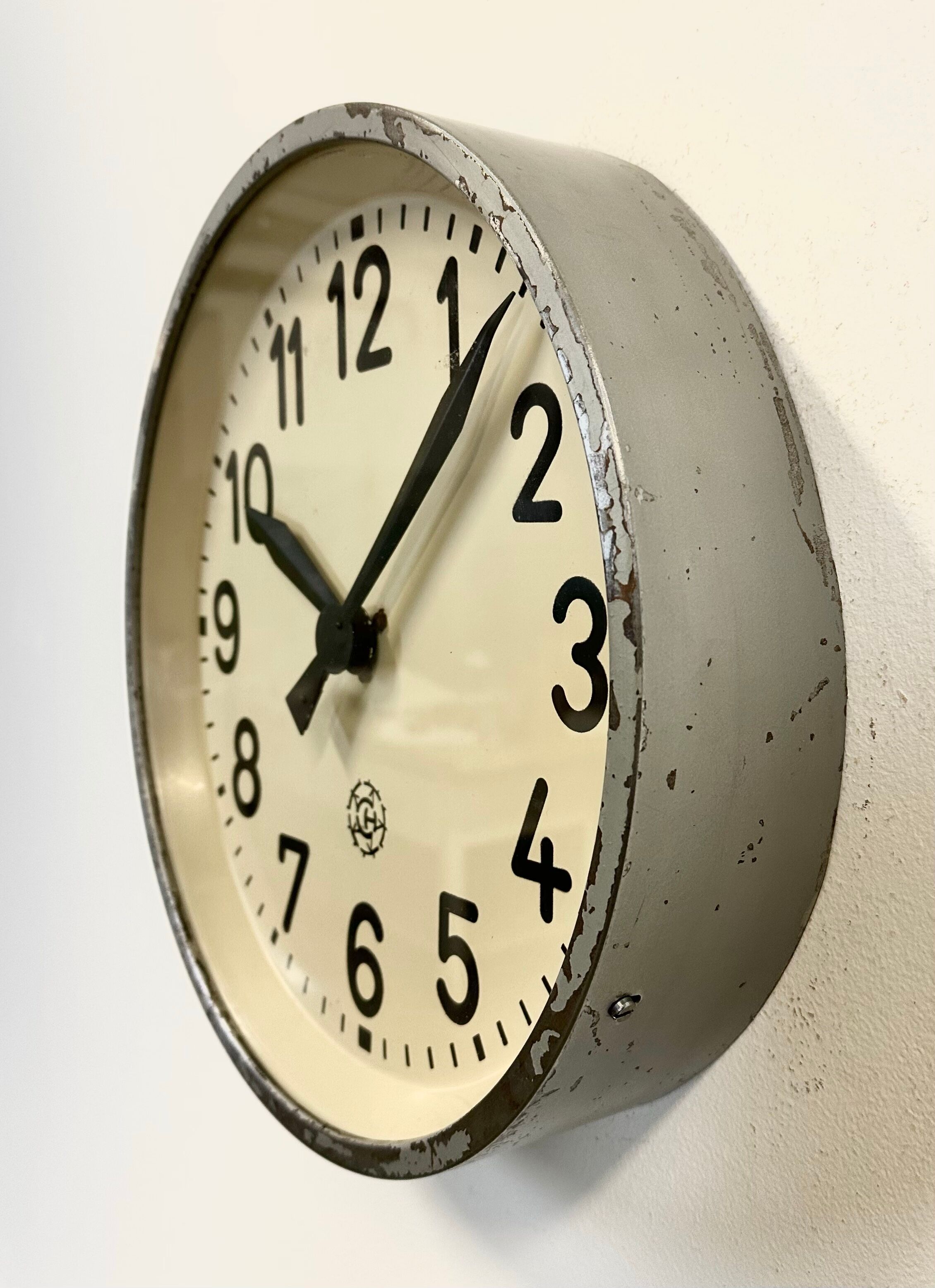 Industrial factory wall clock from Chronotechna, 1950s