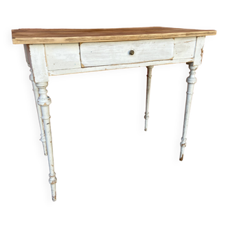 Petite table Bureau style Louis XVI Provence sapin Shabby chic look industriel 1920s