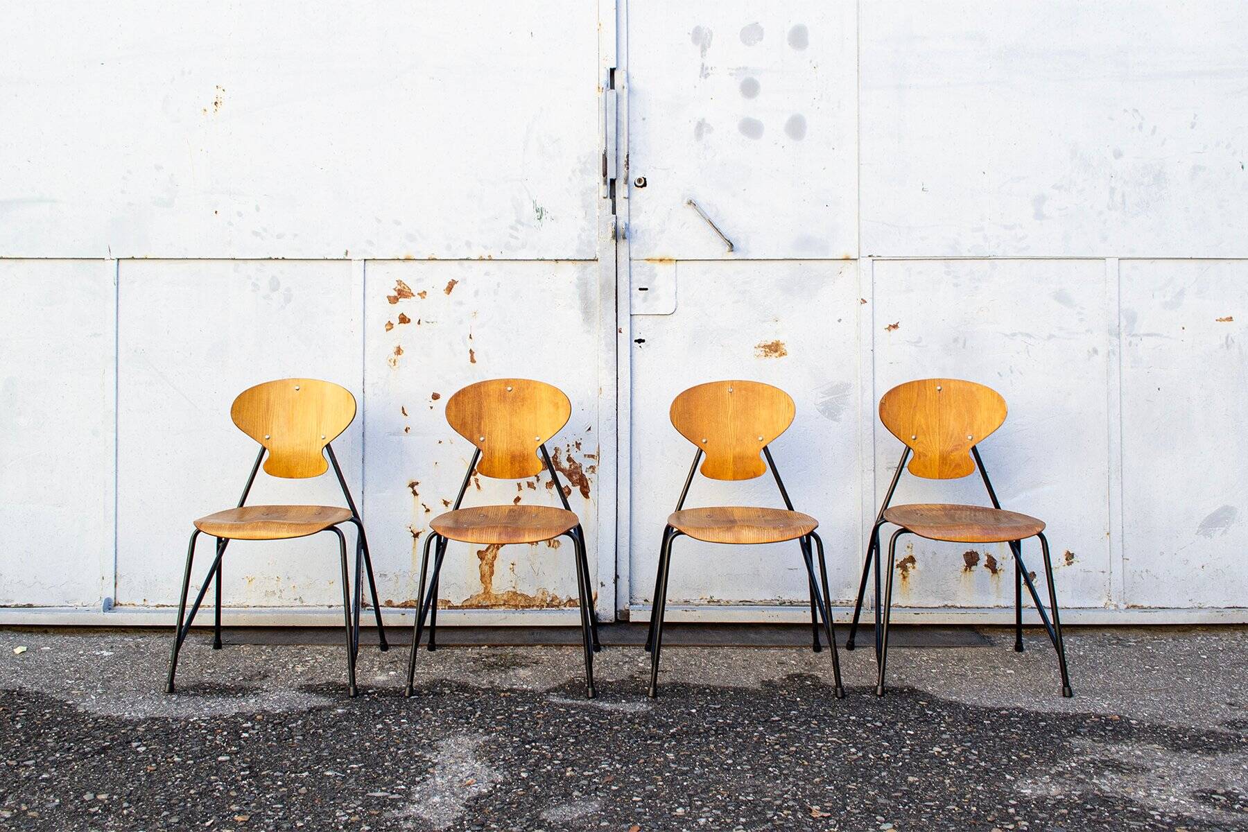 Chairs by Aurelio Villari for Isa Bergamo, 1950s, set of 4