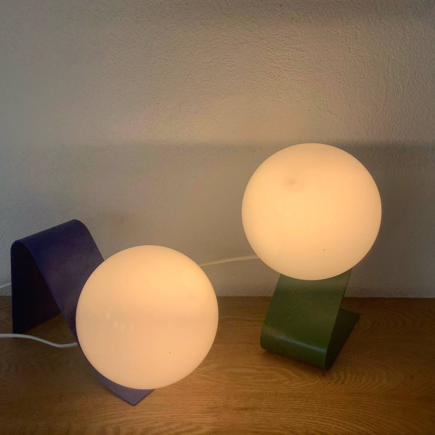 2 minimalist post-modern metal lamps