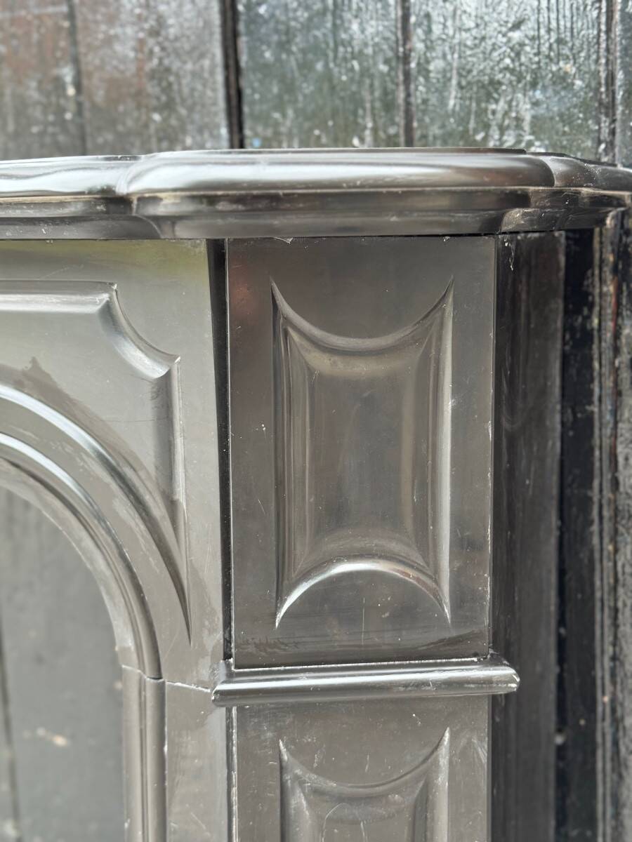Louis XV style fireplace in black Belgian marble, circa 1880