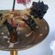 Luminaire Art déco Magnifique Lustre 5 feux disques verre DLG SUBES ADNET LELEU