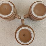 3 stoneware coffee cups