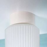 Space-age ribbed glass ceiling lamp, minimalist glass lamp.