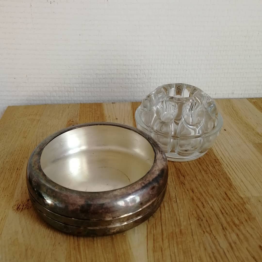 Glass and silver flower picks