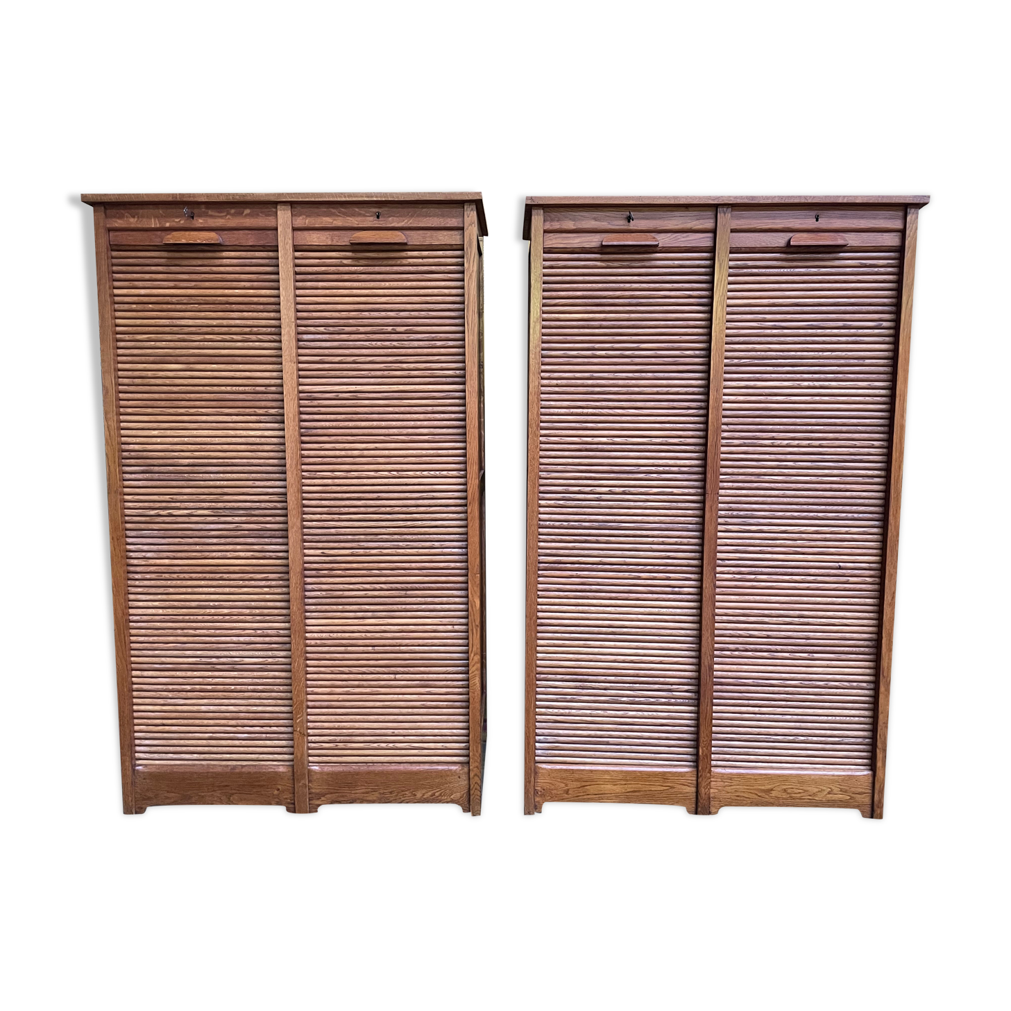 Pair of notary curtain binder furniture in oak 1950