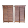 Pair of notary curtain binder furniture in oak 1950