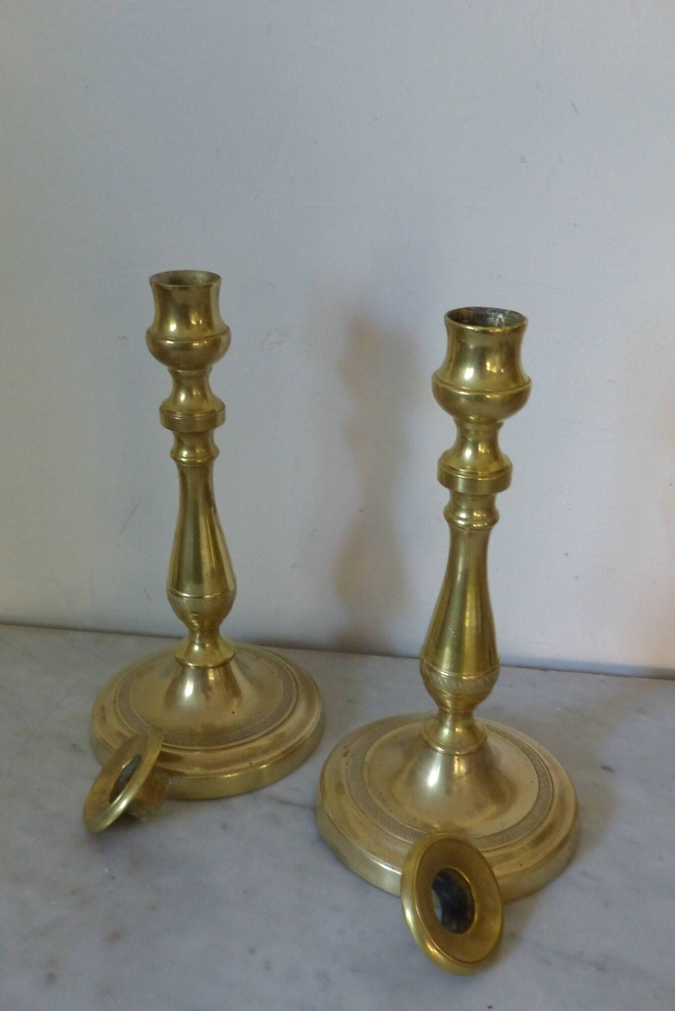 Pair of brass candlesticks early 20th century