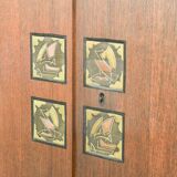 Louis van Teeffelen Vintage Design Teak Wooden High Sideboard for Webe 60s