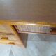 Vintage cane rattan desk with a large top and 5 drawers - 1960s/70s.