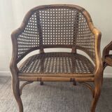 Pair of canned armchairs from the 50s and 60s